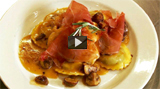 Pollo   Saltimboca con Ravioli di Funghi